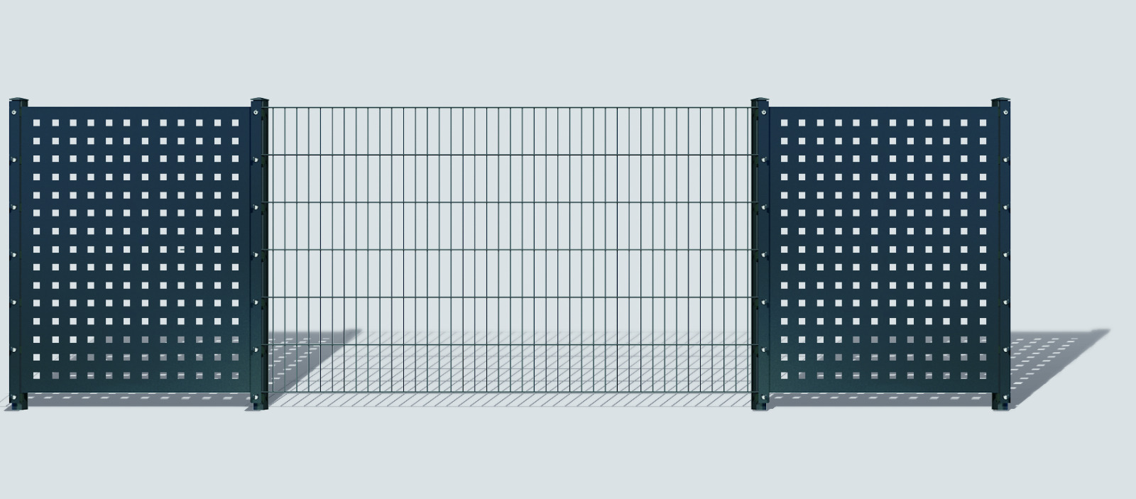 Eckausführung mit passgenauen Sonderelementen an einer schmalen Grundstückszufahrt.